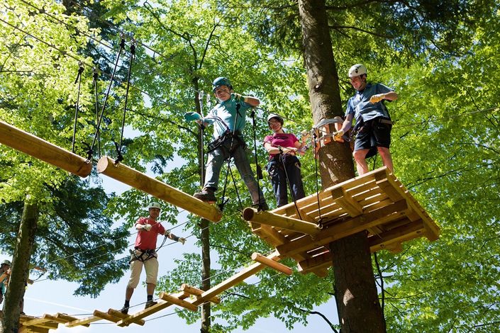Семейный отдых. Подвесной веревочный парк, Гольдинген (Goldingen)