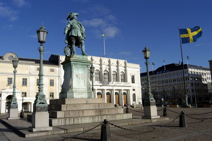 Памятник королю Гюставу II Адольфу, основателю Гётеборга 