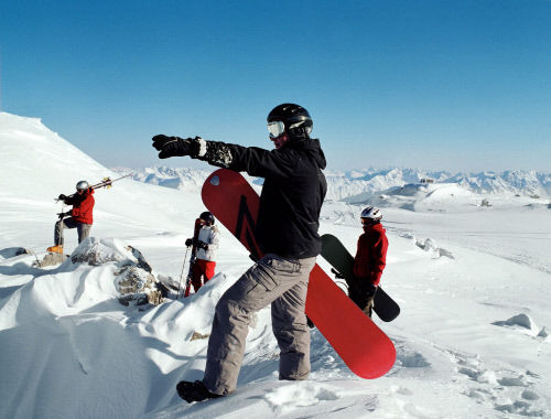 Катание на сноуборде, горнолыжный курорт Давос Клостер (Davos/Klosters)