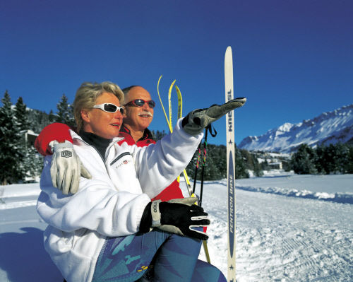 Катание на лыжах, горнолыжный курорт Лензерхейд (Lenzerheide)