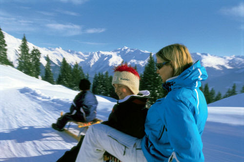 Катание на санях, горнолыжный курорт Клостерс (Klosters)