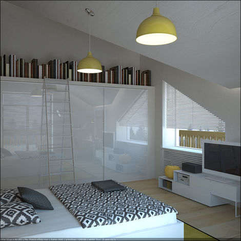 Кровать с подъемным механизмом Beds, шкаф-купе Wardrobe, модуль для мультимедиа Modena, подушка Dust grey, покрывало Dust grey, люстра Bristol