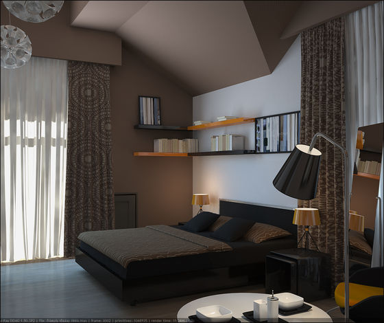 Кровать Beds, комплект приставных столиков Adria, настольный светильник Main, напольная лампа Paula