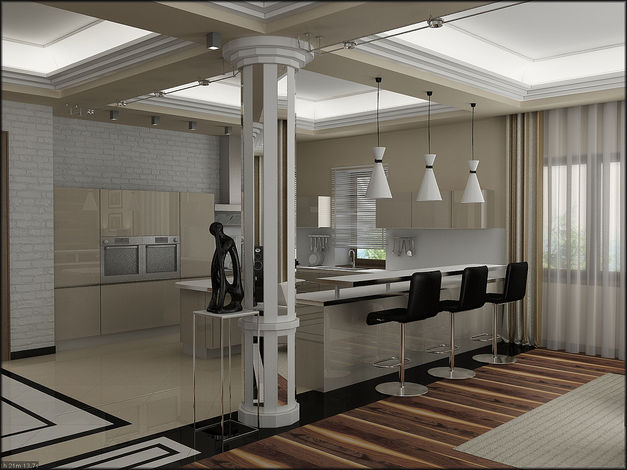 Люстра Snake, барный стул Siena