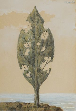 Галерея De Jonckheere «Дорога в Рай», ок. 1957 г. Рене Магритт (Лессин 1898-1967 Скарбек) Гуашь, цветной карандашь, пастель, бумага 24 x 18 см Подпись автора. Провенанс: Частная бельгийская коллекция Каталог резоне D. Sylvester, Ren Magritte, catalogue raisonn, London, 1993, vol. IV, n° 1430