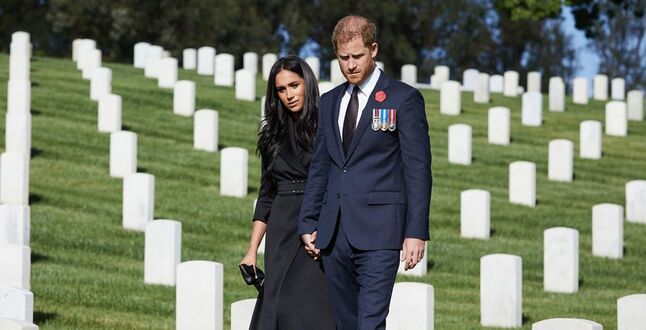 Меган и принц почтили память павших британских солдат в Лос-Анджелесе