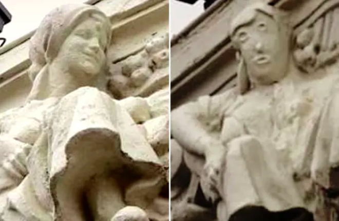 Неудачная реставрация превратила пастушку в Трампа Неудачная реставрация превратила пастушку в Трампа