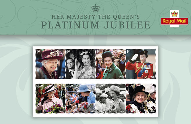 Юбилейные марки в честь королевы выпустили в Британии