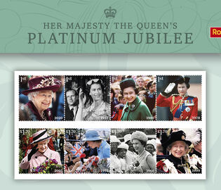 Юбилейные марки в честь королевы выпустили в Британии